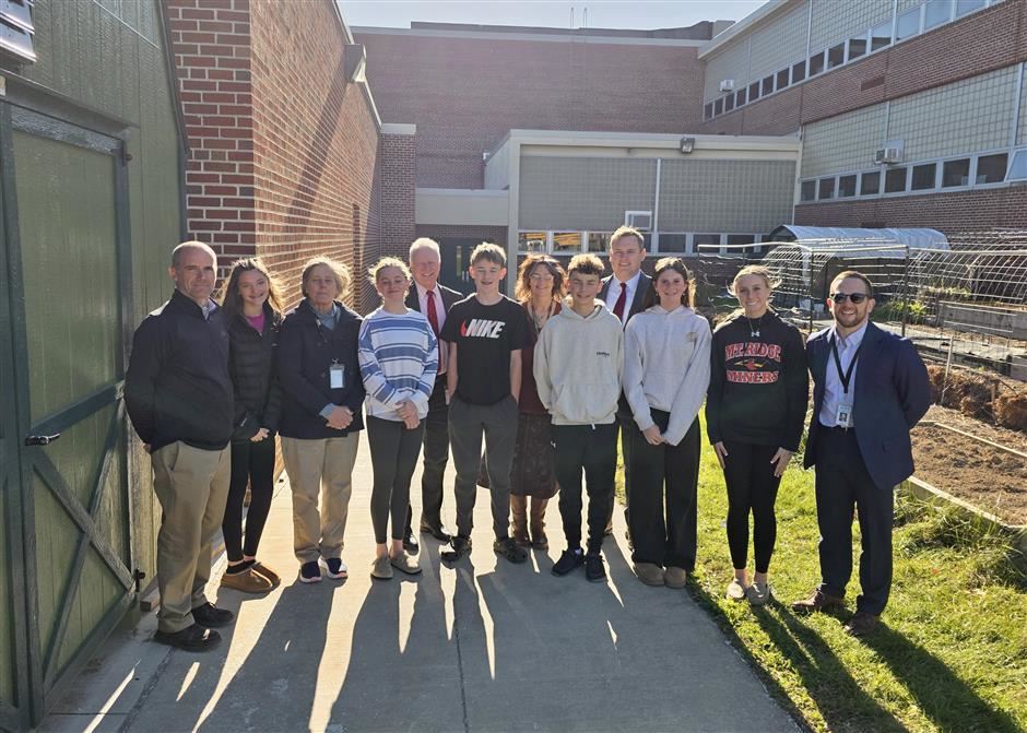  Dr. Josh Michael with group at Mt Savage School 
